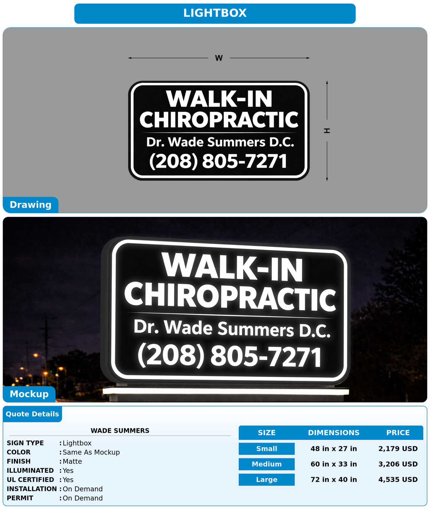 CUSTOM MOCKUP SIGN FOR Wade Summers
