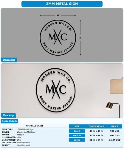 CUSTOM MOCKUP SIGN FOR Michelle Chase