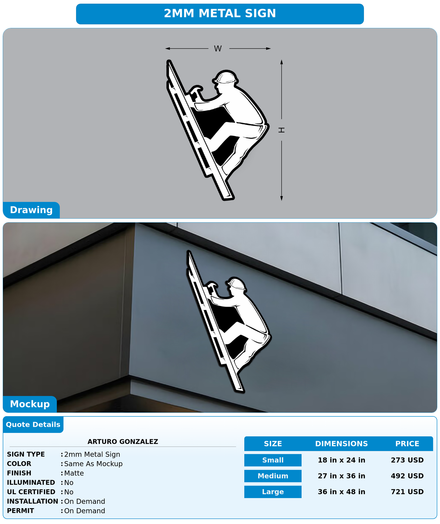 CUSTOM MOCKUP SIGN FOR Arturo Gonzalez