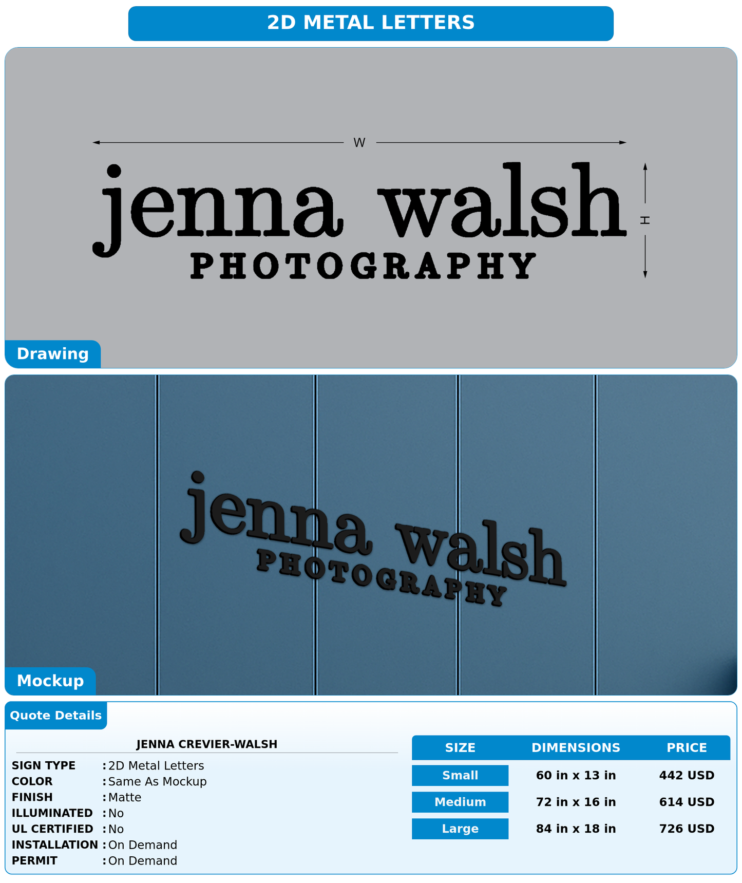 CUSTOM MOCKUP SIGN FOR Jenna Crevier-Walsh