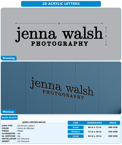 CUSTOM MOCKUP SIGN FOR Jenna Crevier-Walsh