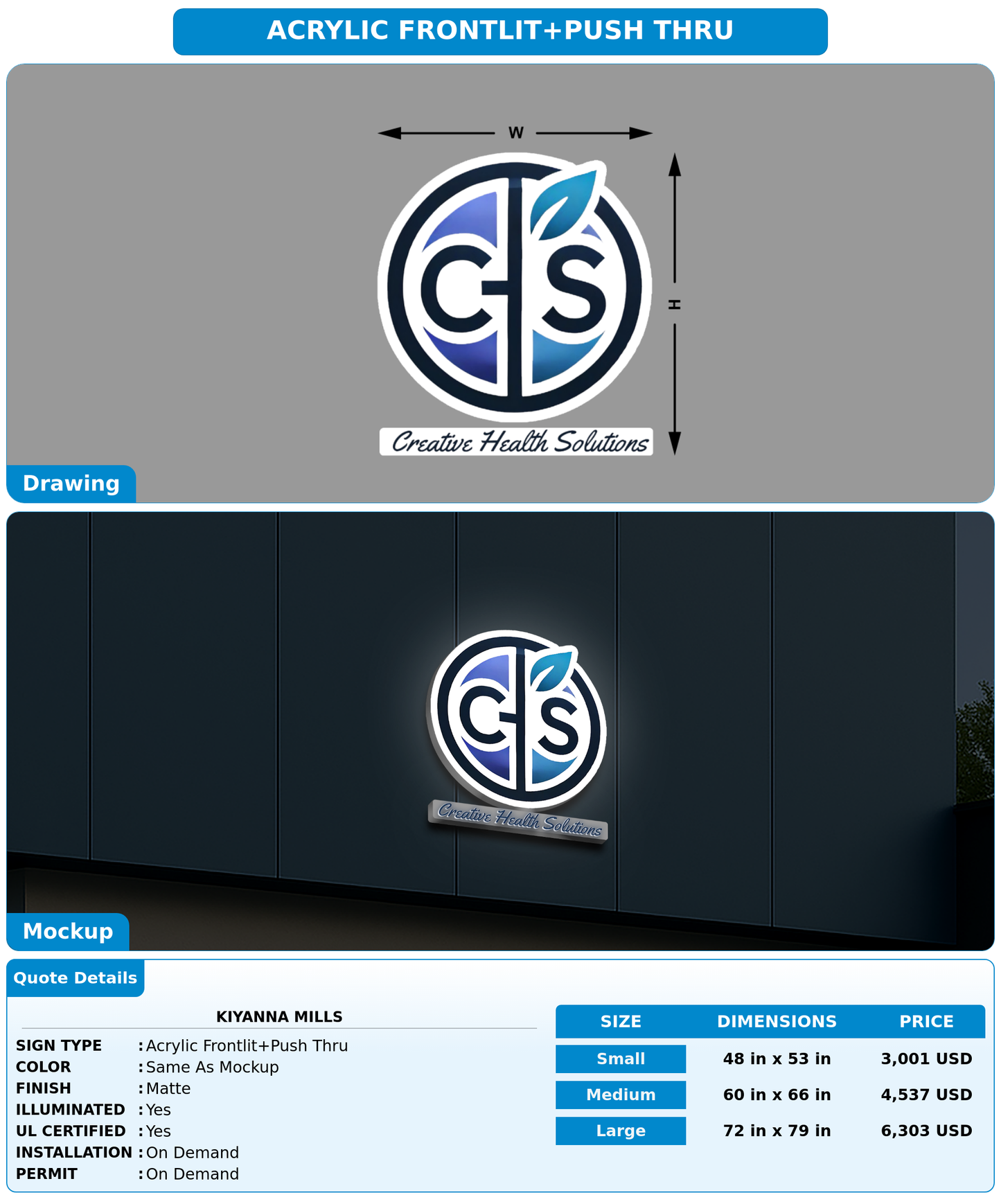 CUSTOM MOCKUP SIGN FOR Kiyanna mills