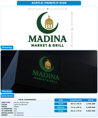CUSTOM MOCKUP SIGN FOR Halal supermarket