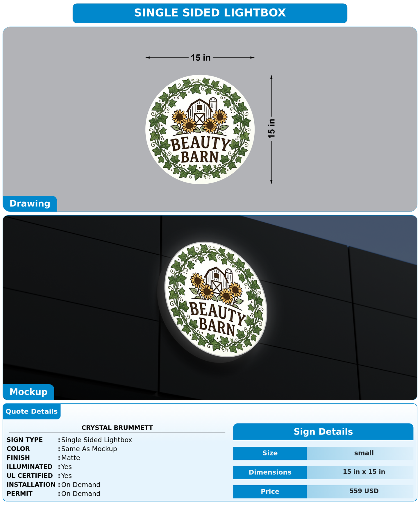 CUSTOM MOCKUP SIGN FOR Crystal Brummett