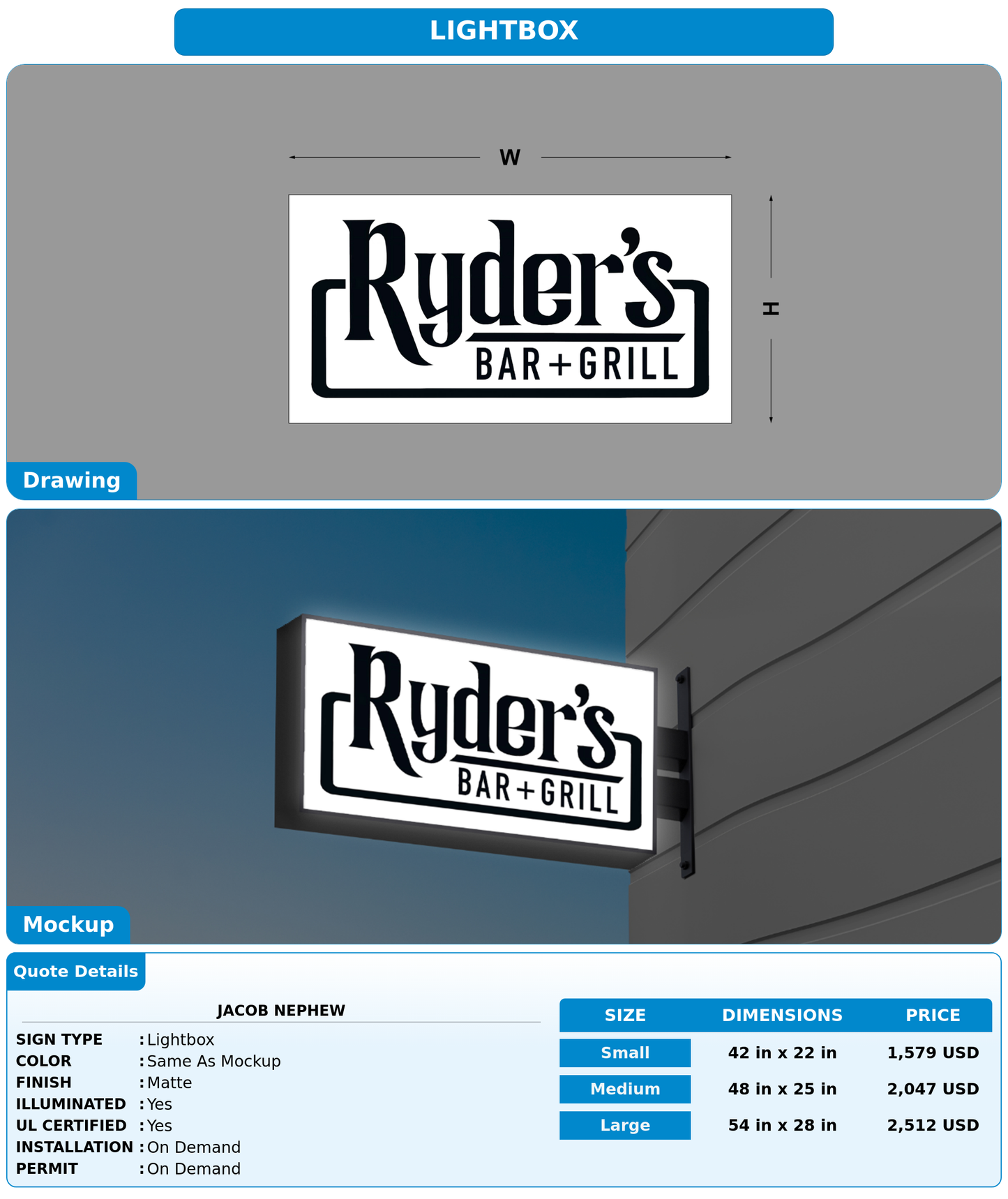 CUSTOM MOCKUP SIGN FOR Jacob Nephew