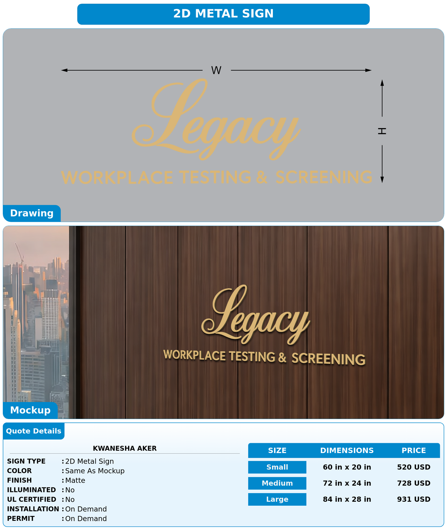 CUSTOM MOCKUP SIGN FOR Kwanesha Aker