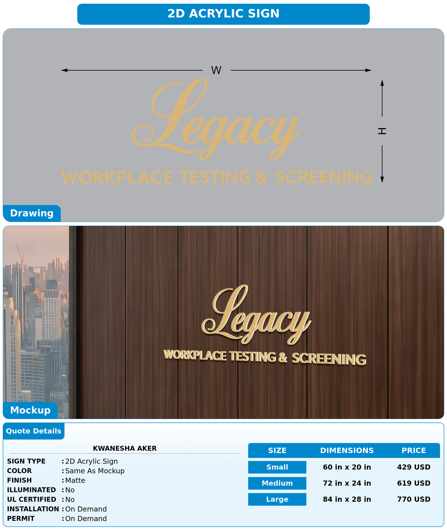 CUSTOM MOCKUP SIGN FOR Kwanesha Aker