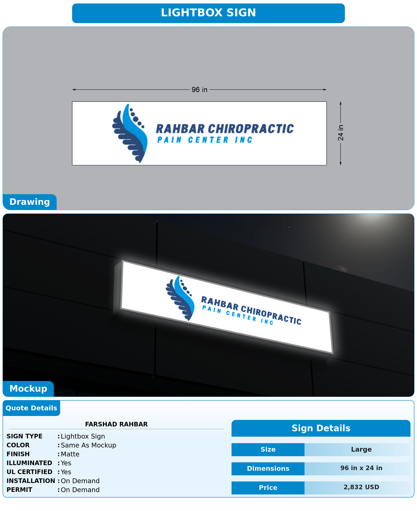 CUSTOM MOCKUP SIGN FOR Farshad Rahbar
