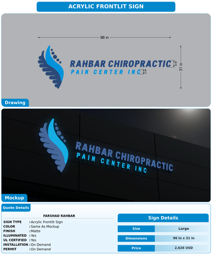 CUSTOM MOCKUP SIGN FOR Farshad Rahbar