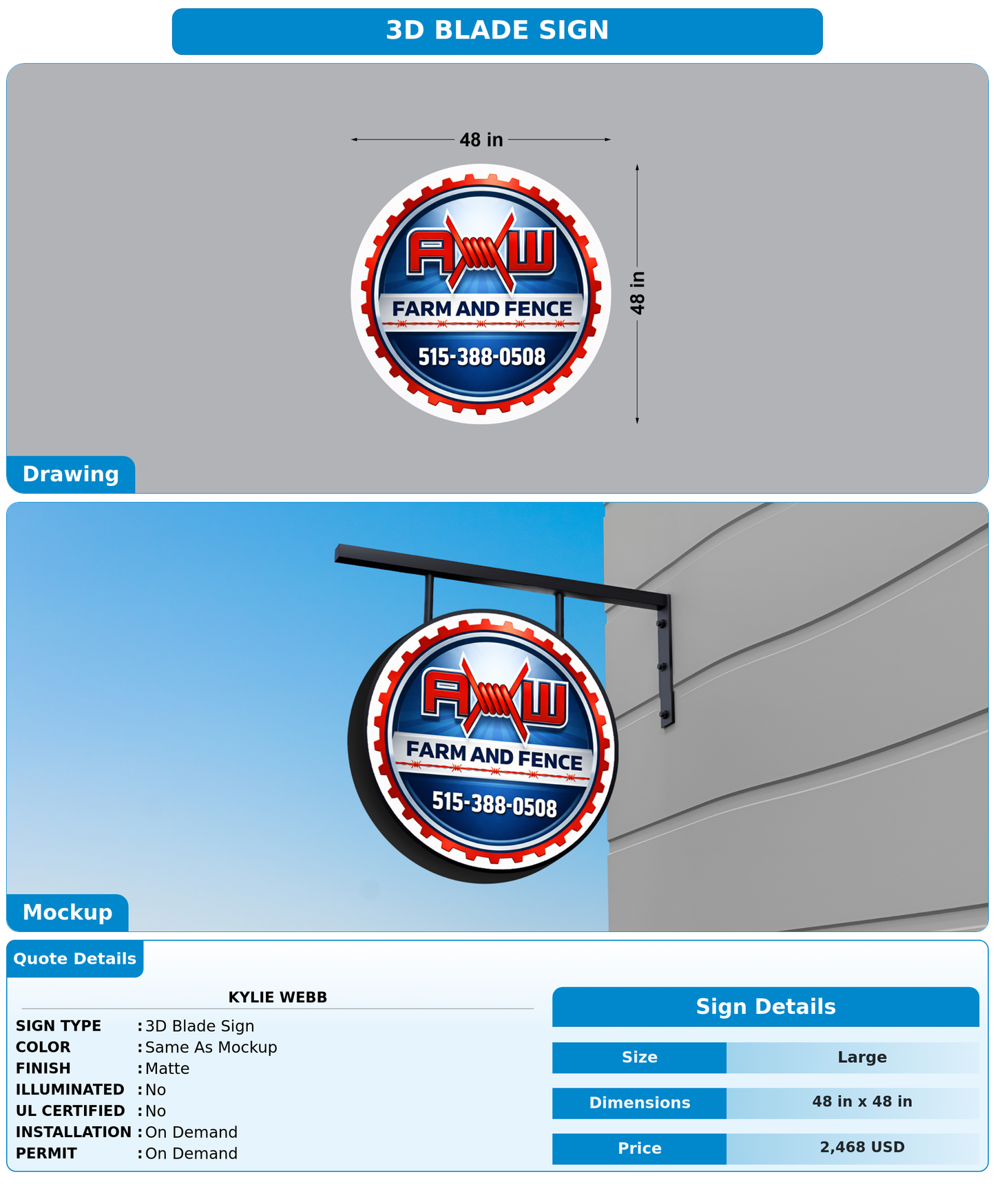 CUSTOM MOCKUP SIGN FOR Kylie Webb