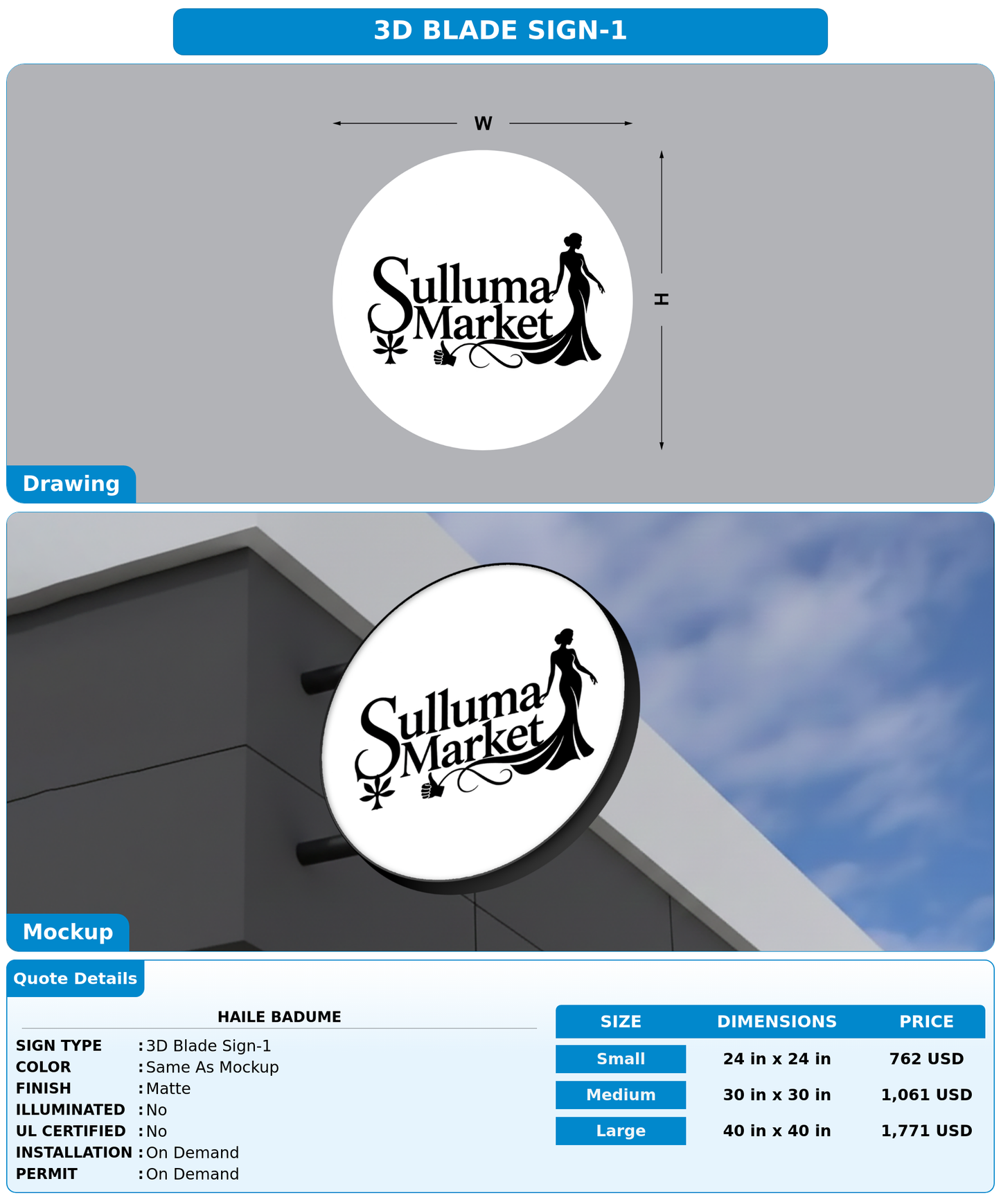 CUSTOM MOCKUP SIGN FOR Haile badume