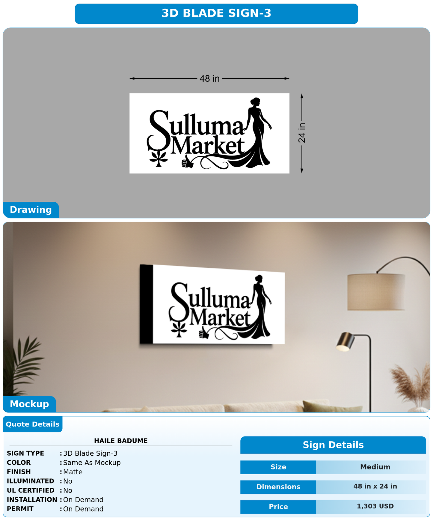 CUSTOM MOCKUP SIGN FOR Haile badume