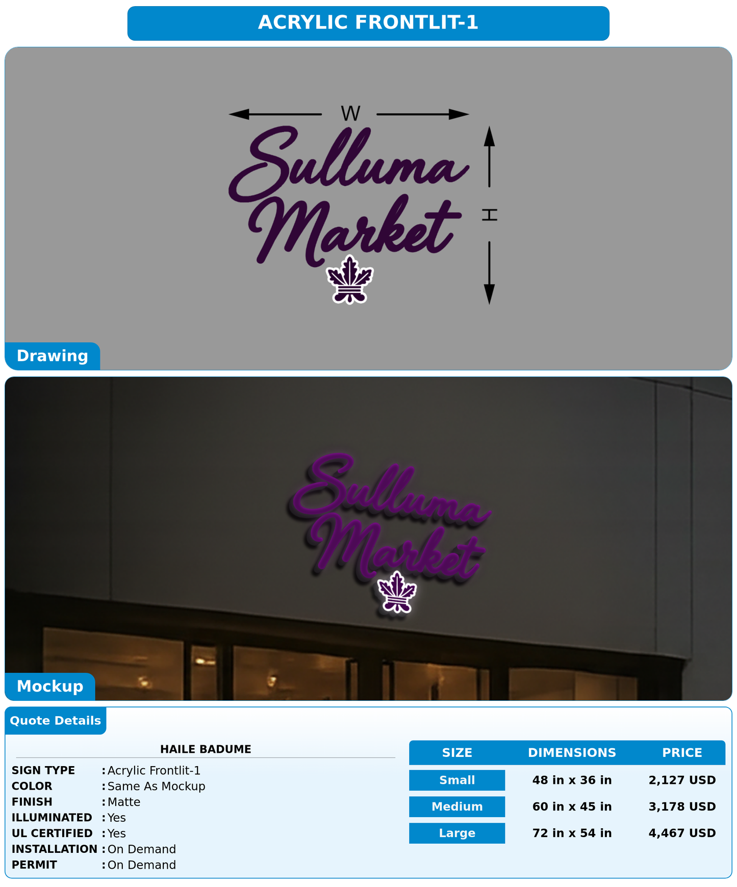 CUSTOM MOCKUP SIGN FOR Haile badume