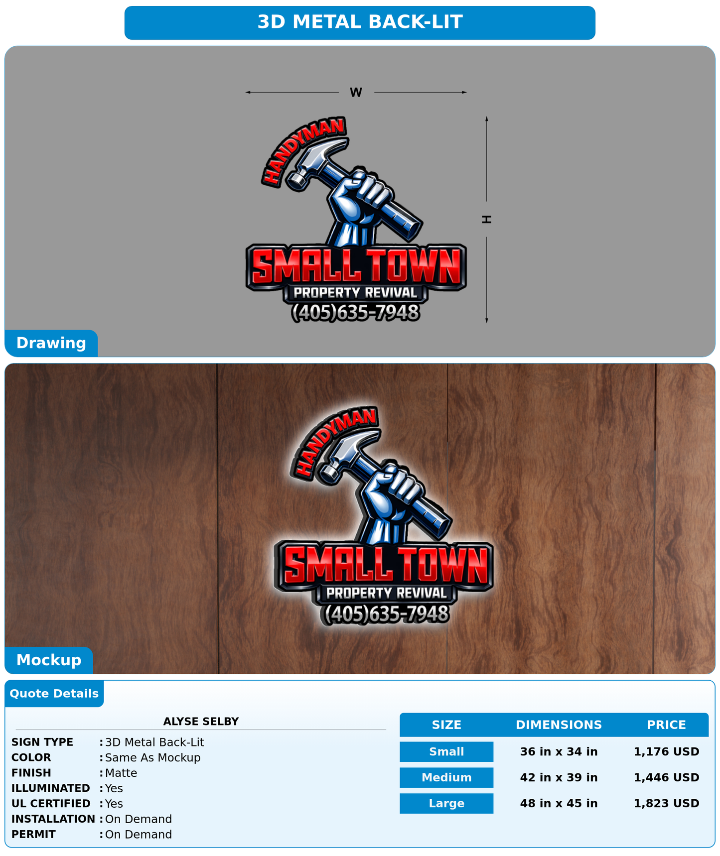 CUSTOM MOCKUP SIGN FOR Alyse Selby