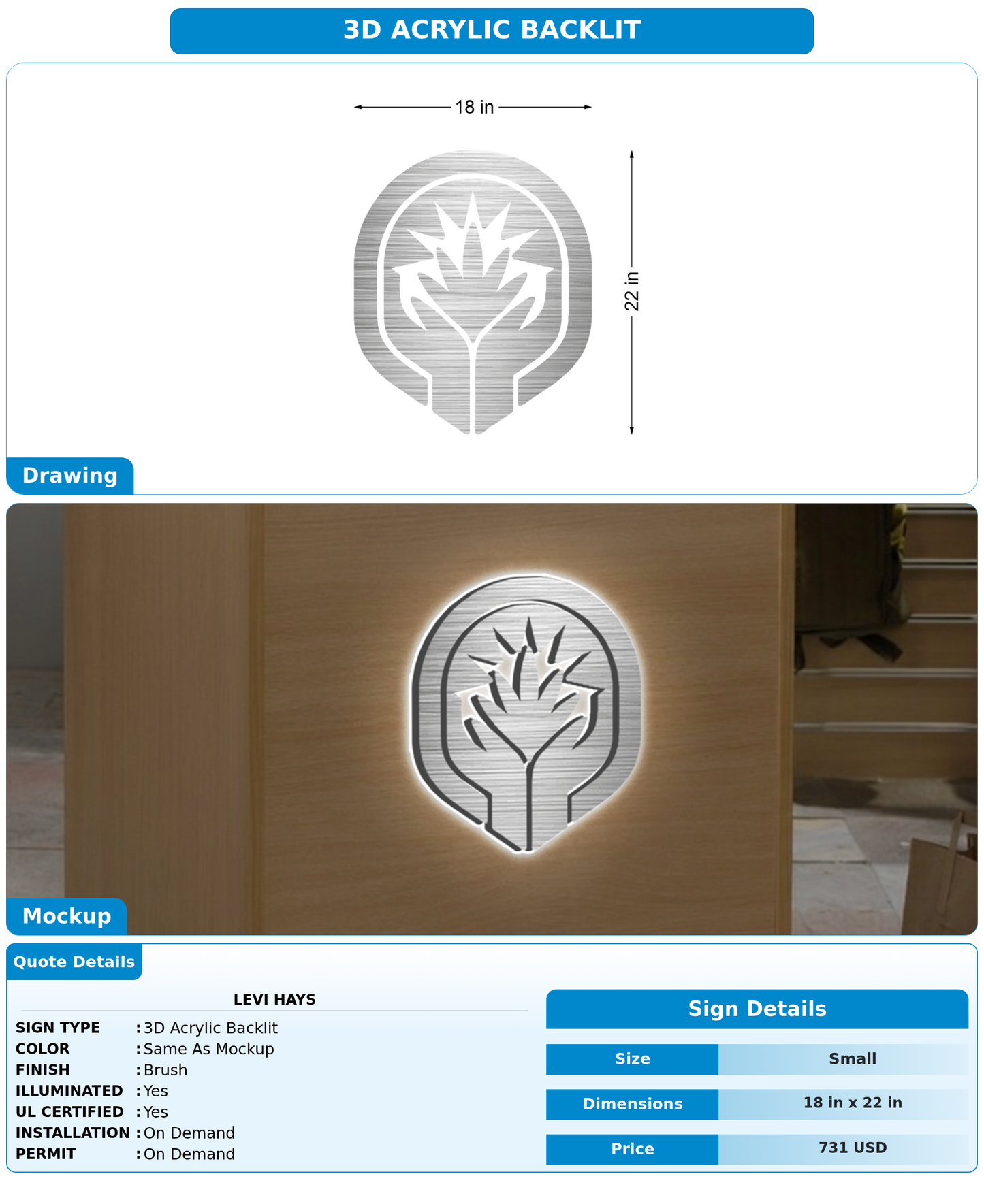 CUSTOM MOCKUP SIGN FOR Levi Hays