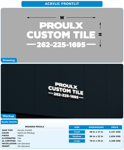 CUSTOM MOCKUP SIGN FOR Branden Proulx