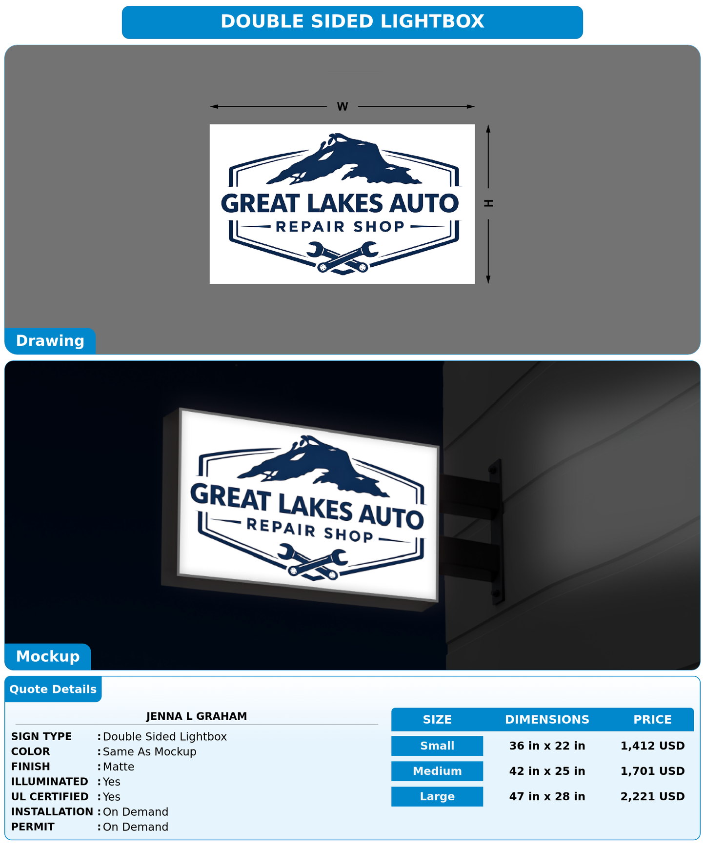 CUSTOM MOCKUP SIGN FOR Jenna L Graham