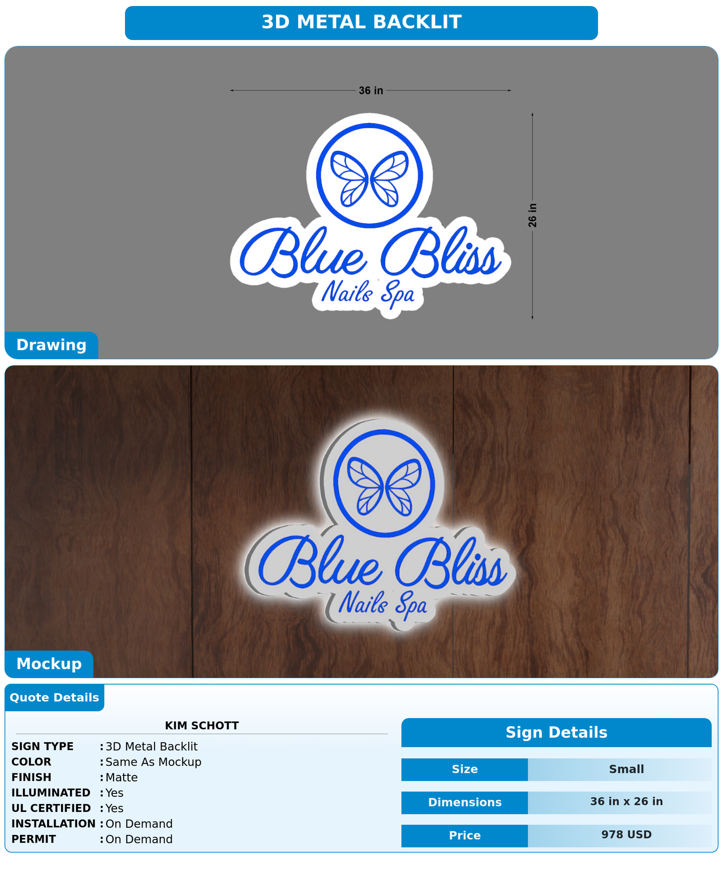 CUSTOM MOCKUP SIGN FOR KIM SCHOTT