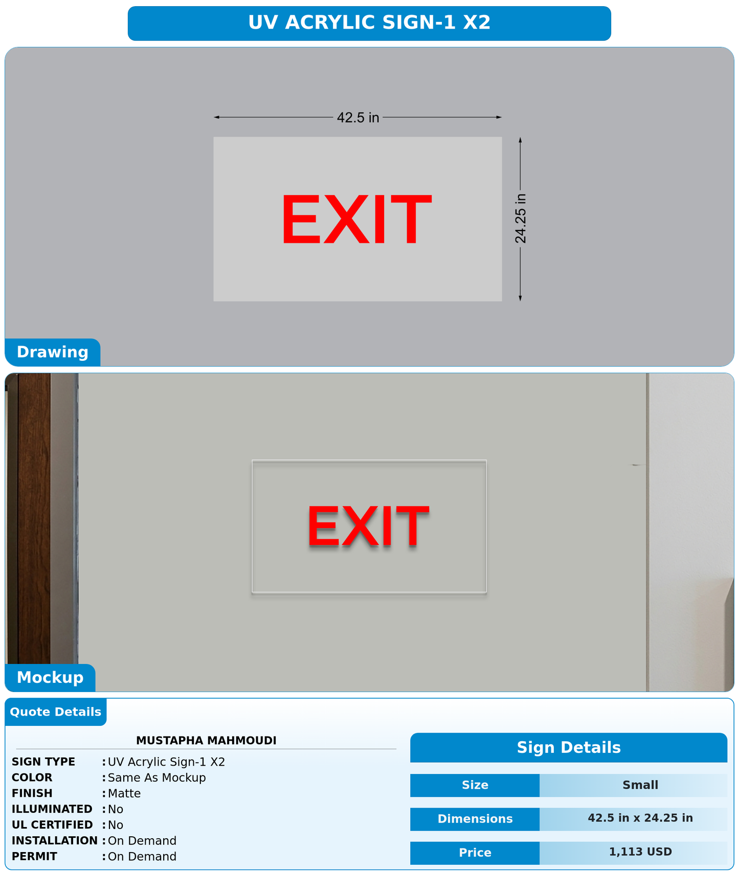 CUSTOM MOCKUP SIGN FOR Mustapha MAHMOUDI