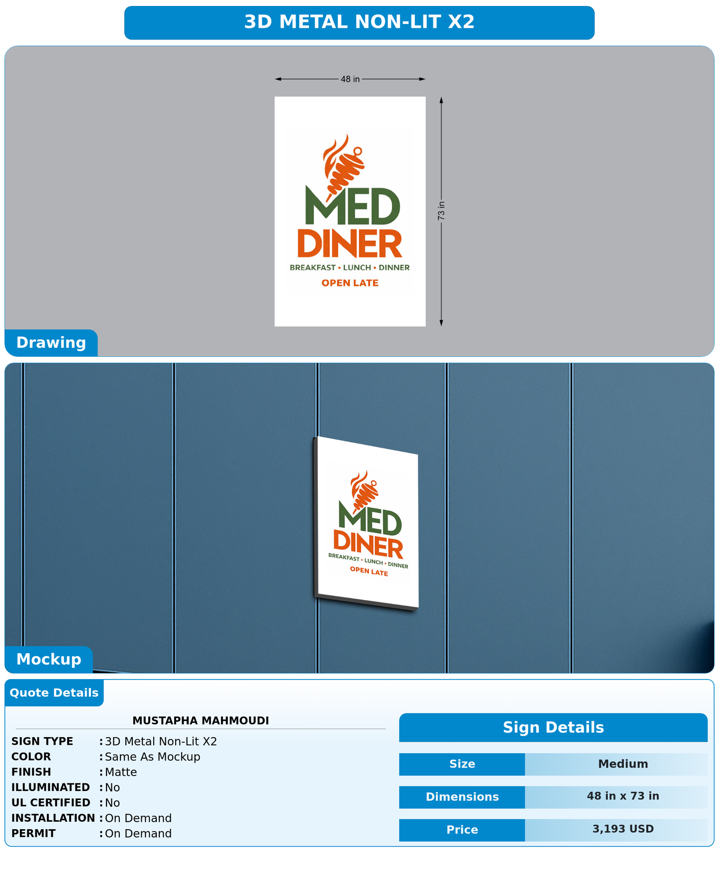 CUSTOM MOCKUP SIGN FOR Mustapha MAHMOUDI