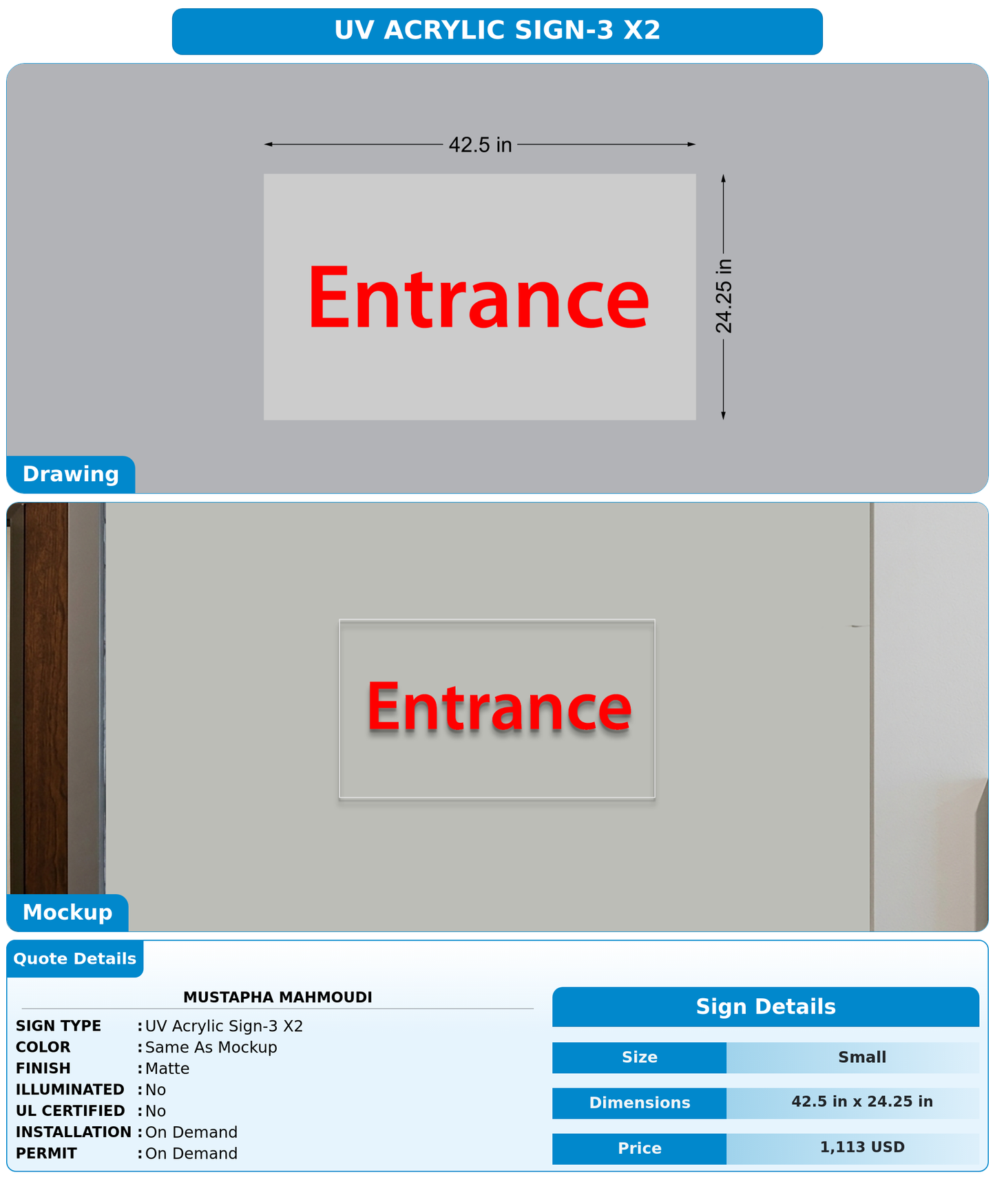 CUSTOM MOCKUP SIGN FOR Mustapha MAHMOUDI