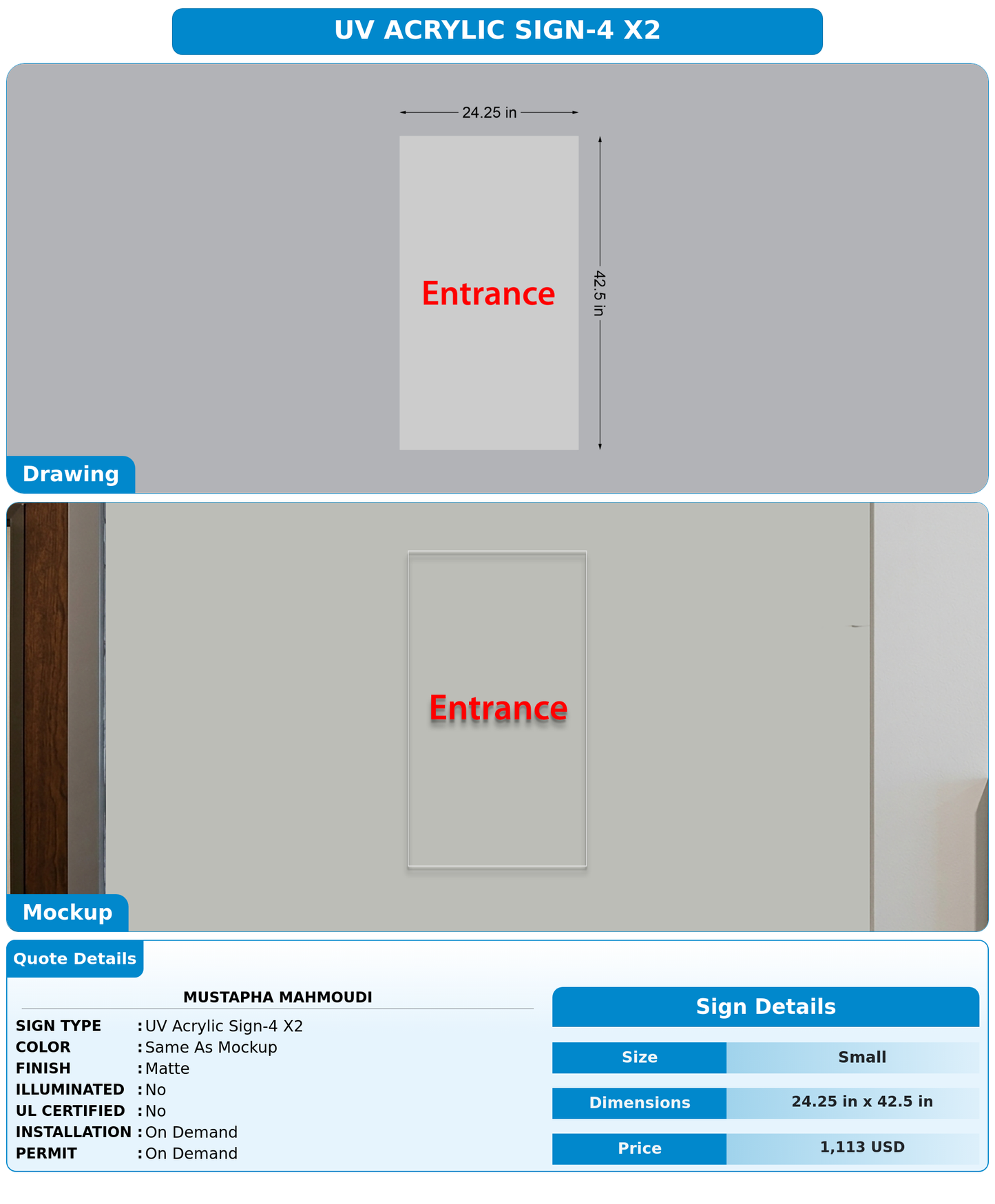 CUSTOM MOCKUP SIGN FOR Mustapha MAHMOUDI