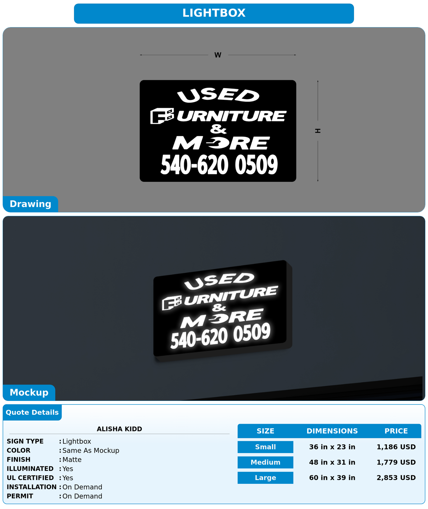 CUSTOM MOCKUP SIGN FOR Alisha Kidd