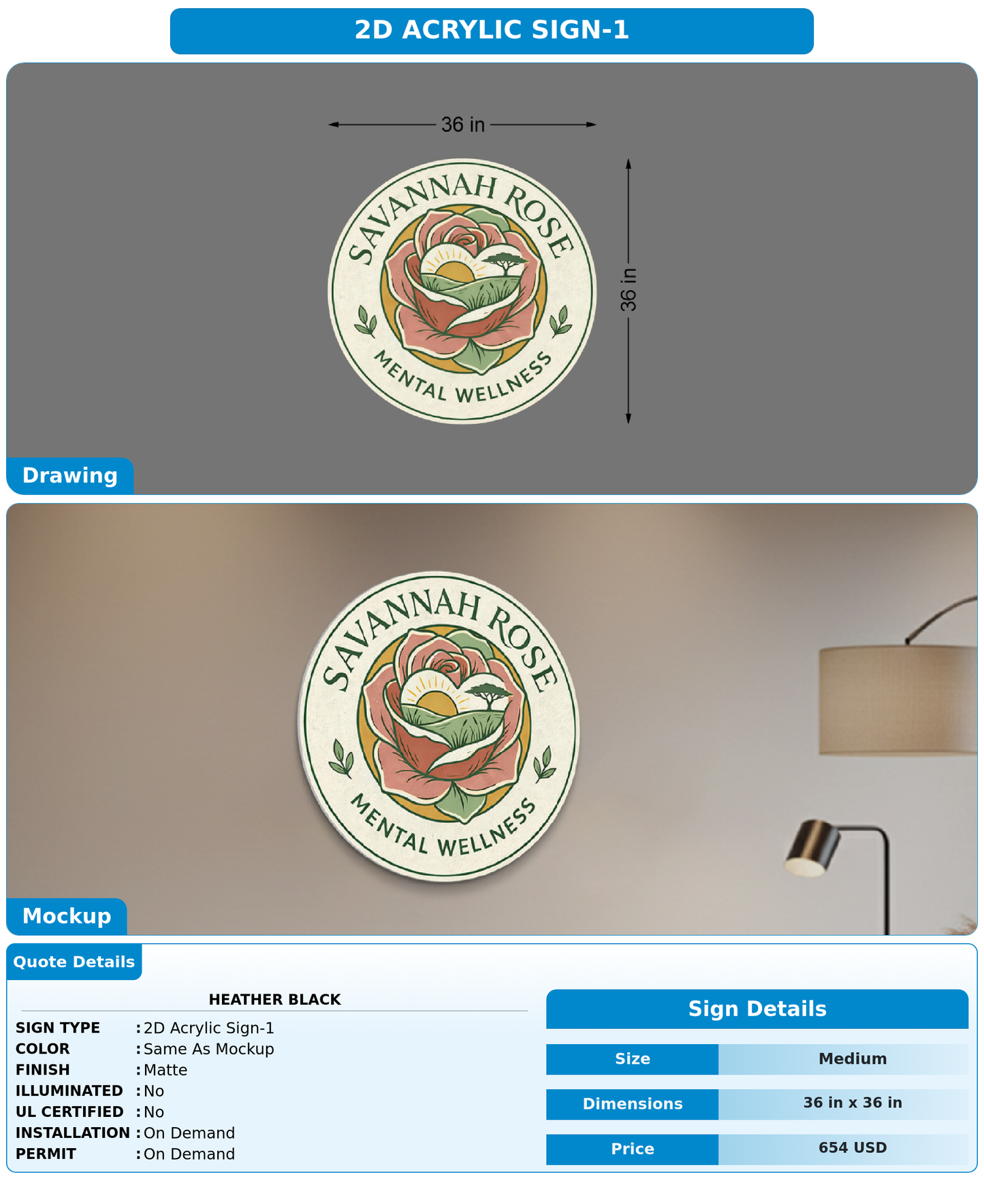 CUSTOM MOCKUP SIGN FOR Heather Black