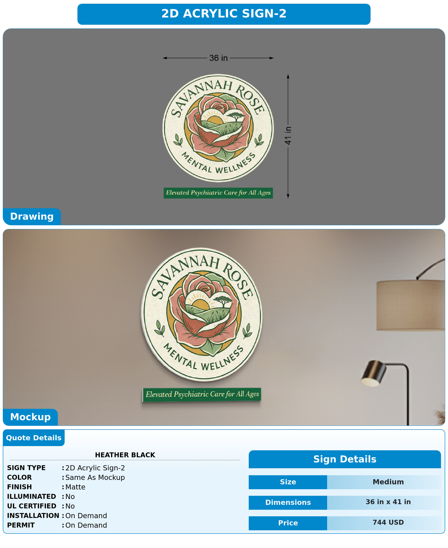 CUSTOM MOCKUP SIGN FOR Heather Black