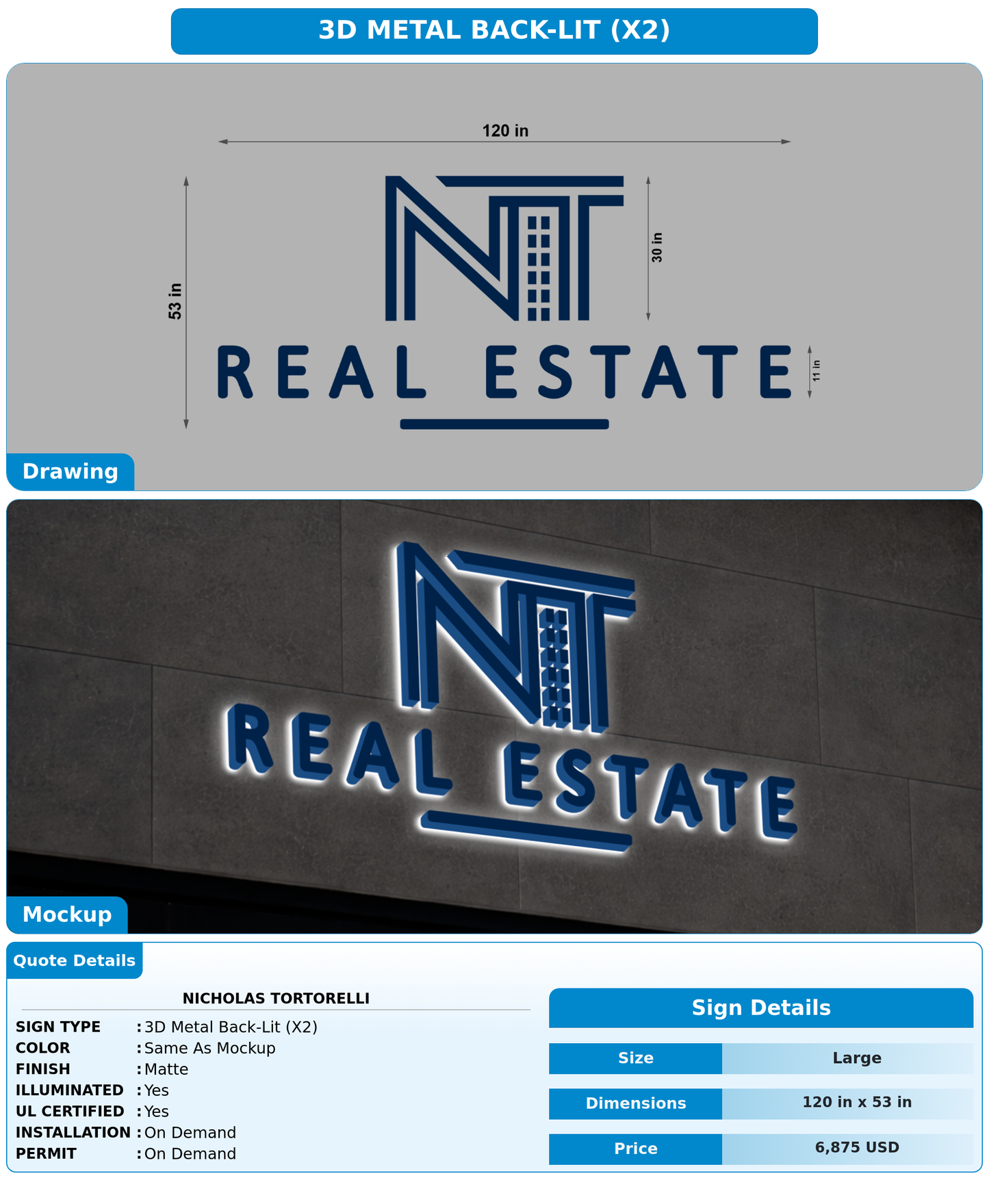 CUSTOM MOCKUP SIGN FOR Nicholas Tortorelli