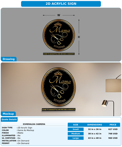 CUSTOM MOCKUP SIGN FOR Esmeralda Cabrera