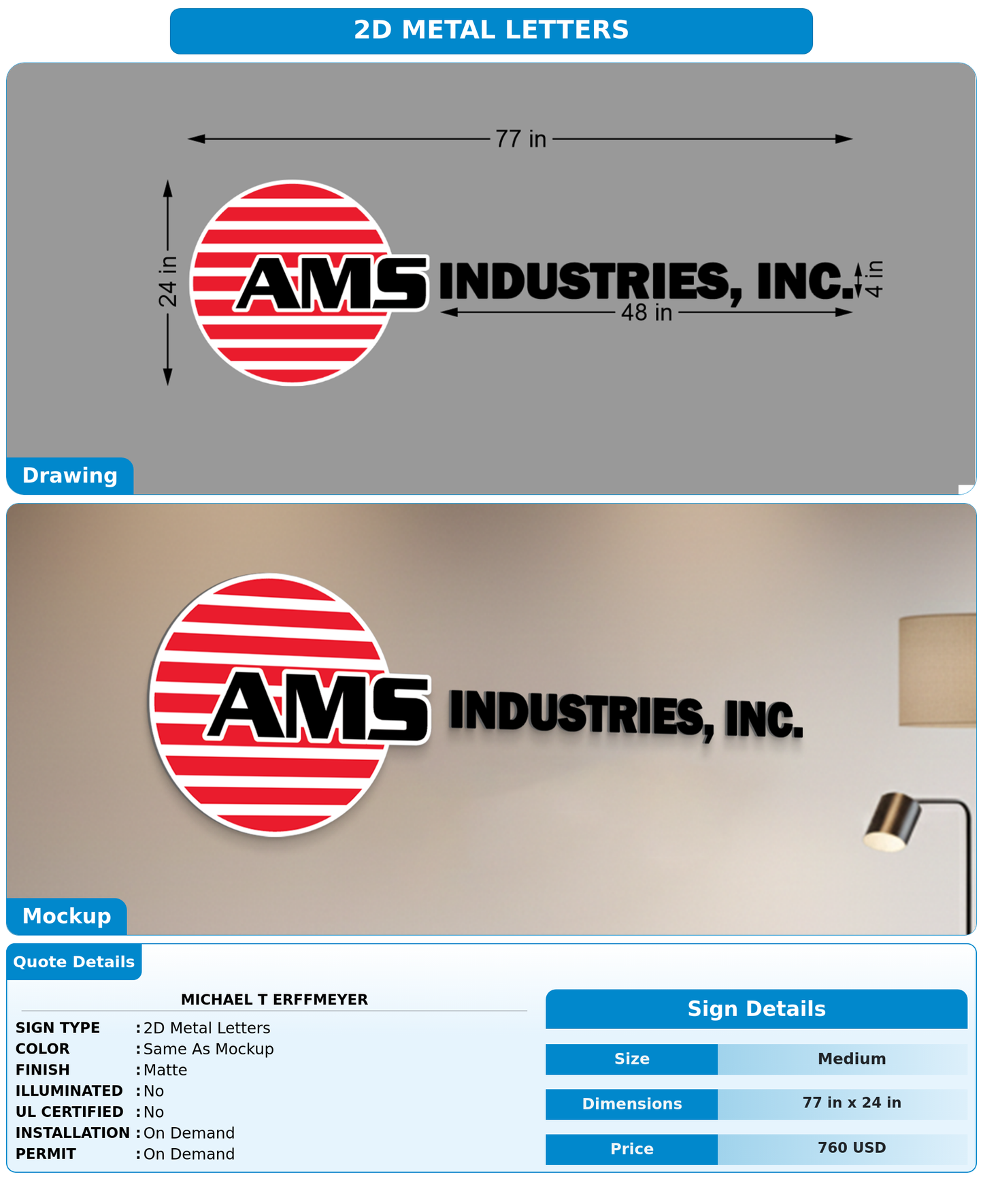 CUSTOM MOCKUP SIGN FOR Michael T Erffmeyer