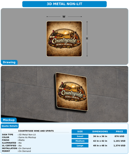 CUSTOM MOCKUP SIGN FOR Countryside Wine and Spirits
