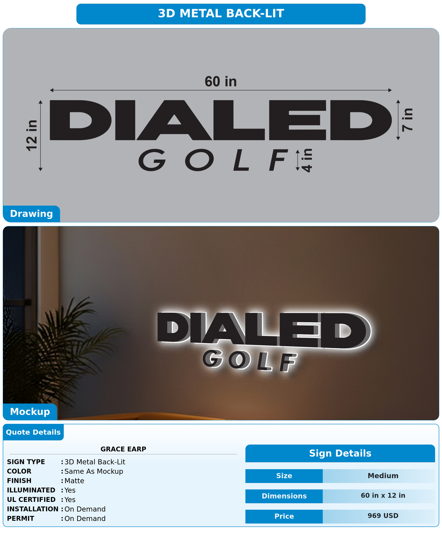 CUSTOM MOCKUP SIGN FOR Grace Earp