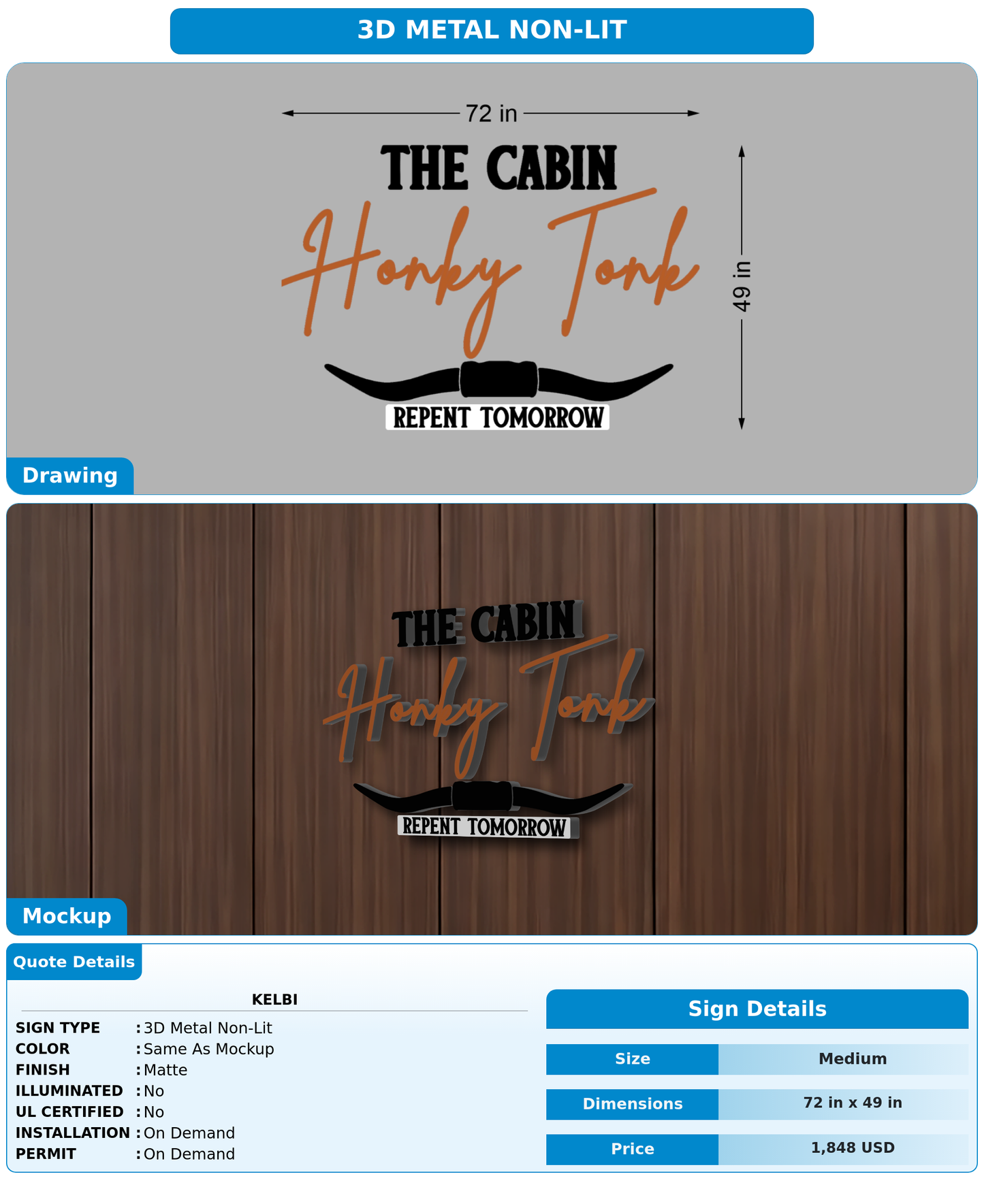 CUSTOM MOCKUP SIGN FOR Kelbi
