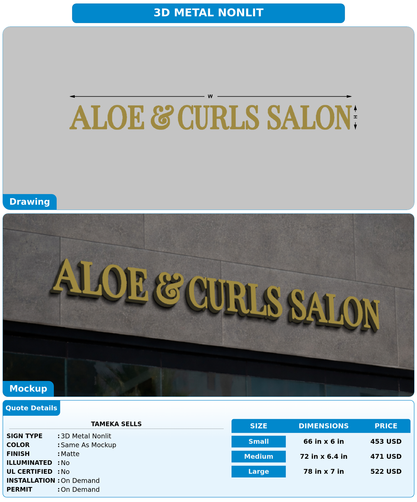 CUSTOM MOCKUP SIGN FOR Tameka Sells