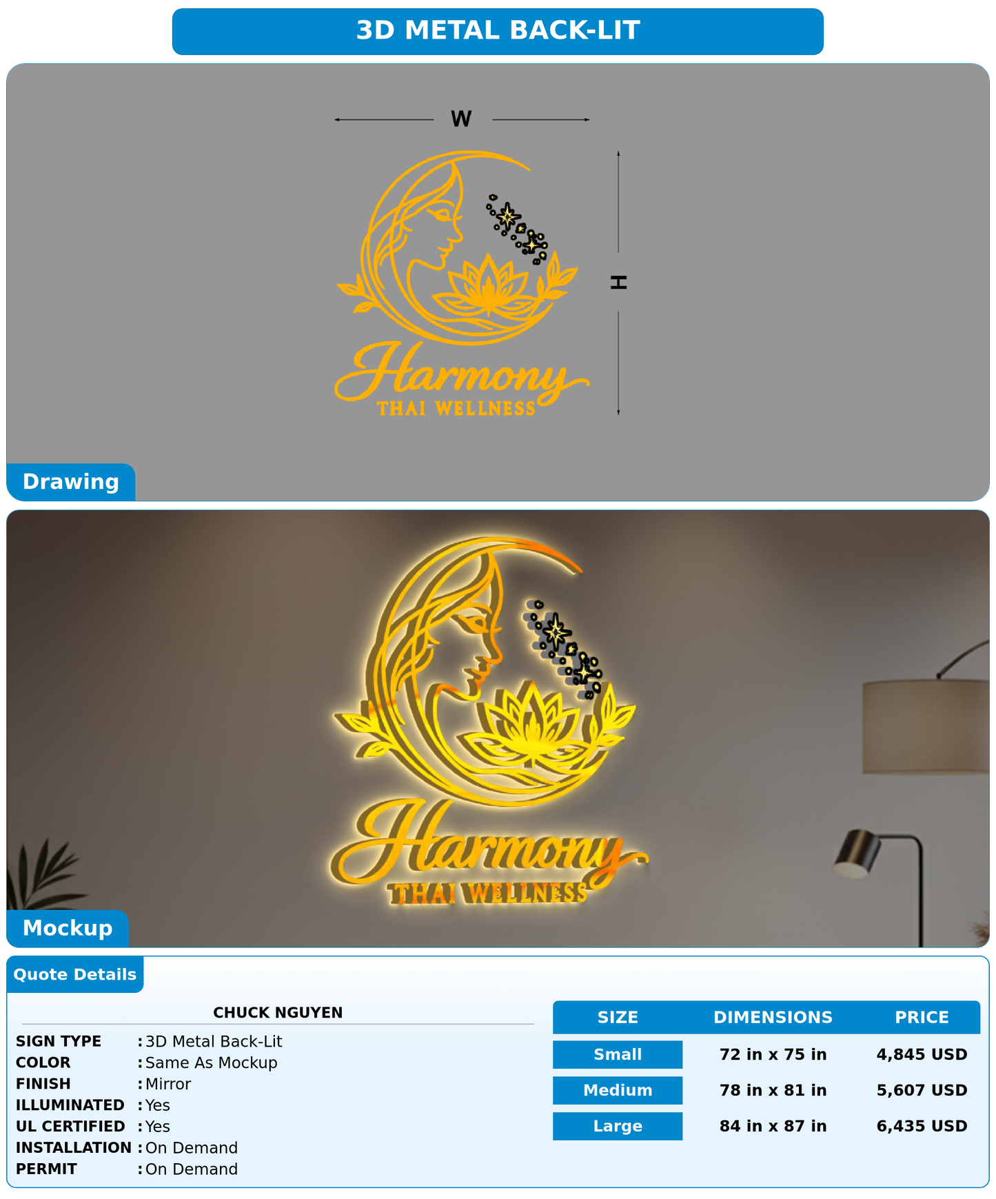 CUSTOM MOCKUP SIGN FOR Chuck Nguyen