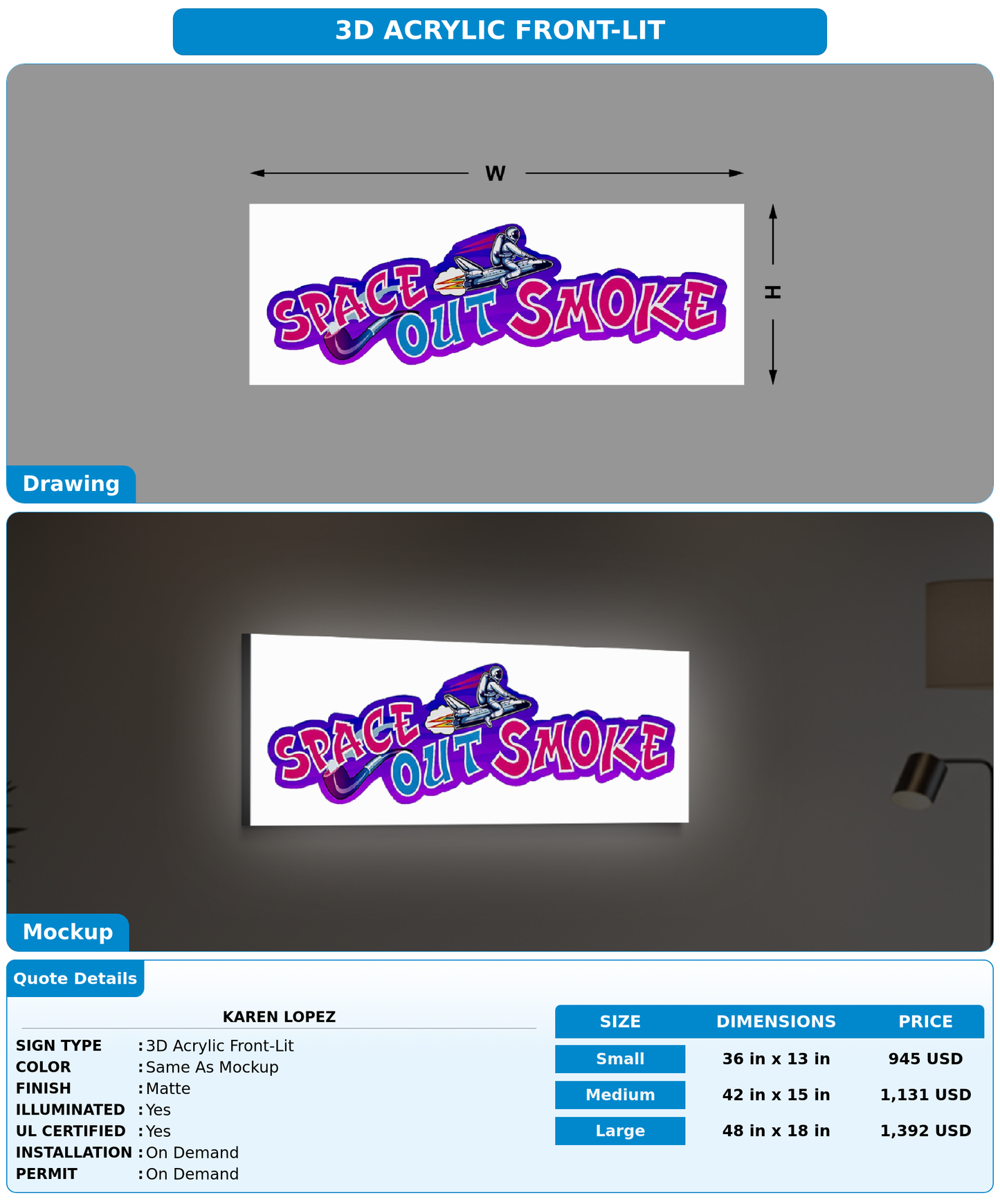 CUSTOM MOCKUP SIGN FOR karen lopez