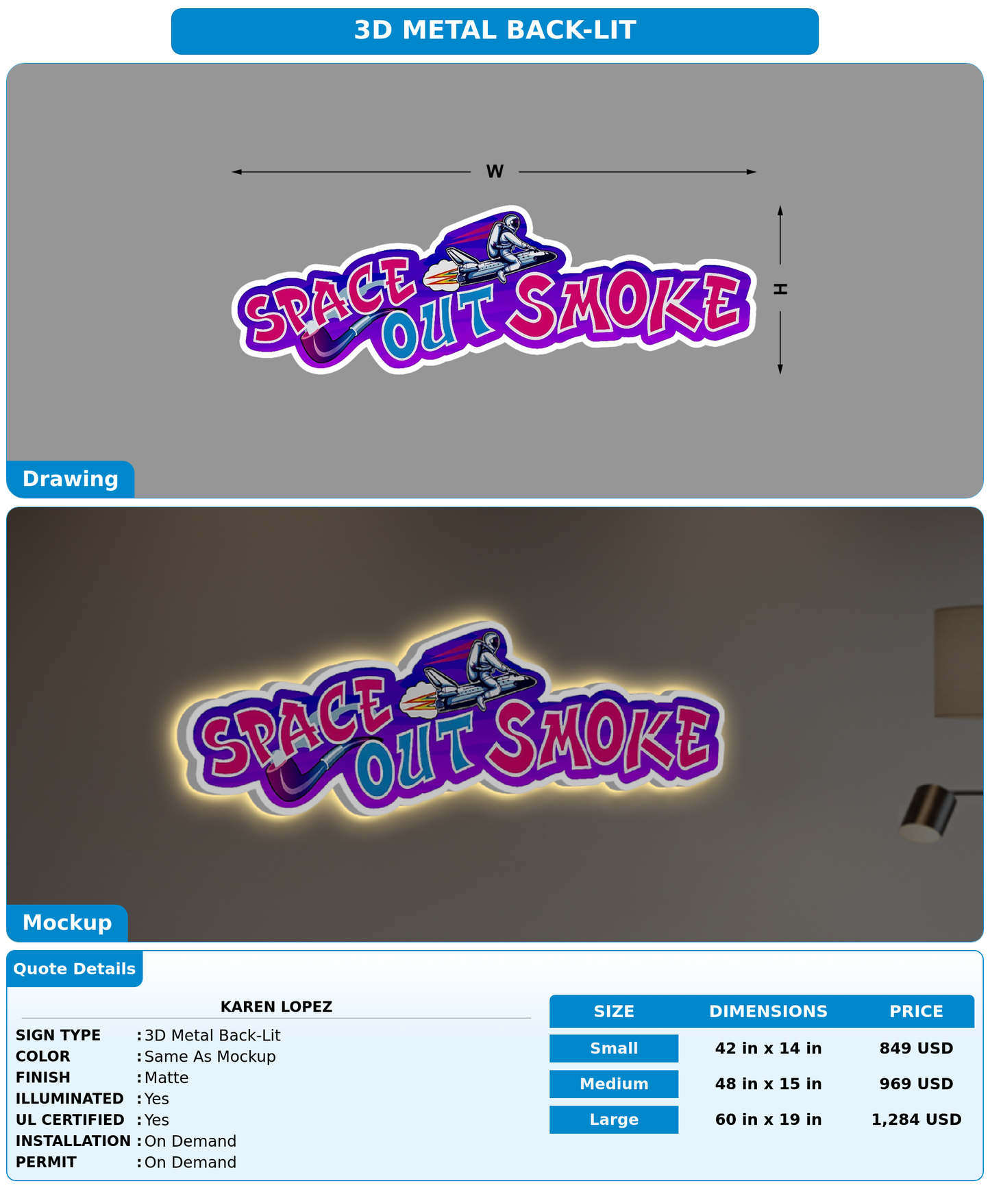 CUSTOM MOCKUP SIGN FOR karen lopez