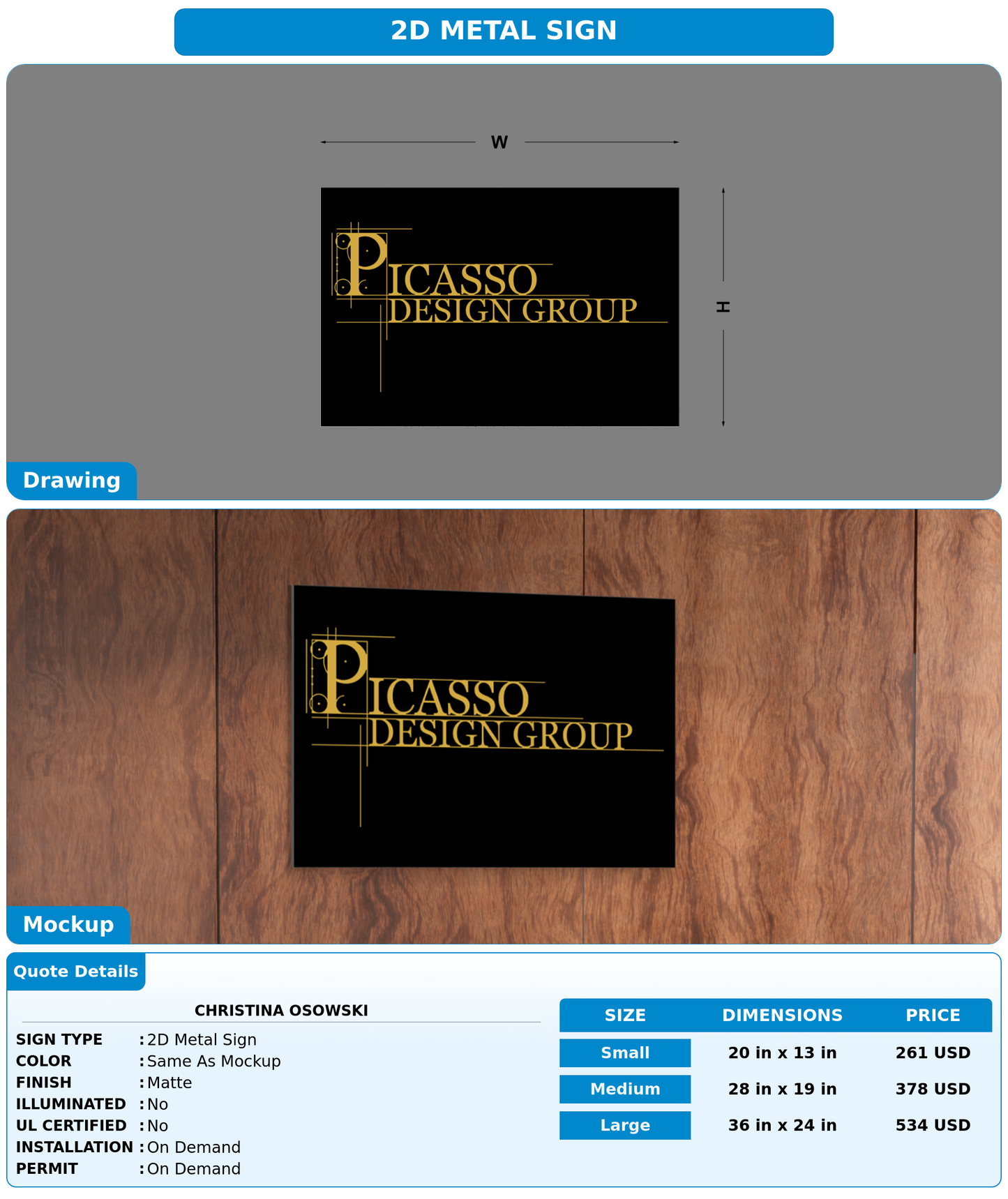 CUSTOM MOCKUP SIGN FOR Christina Osowski