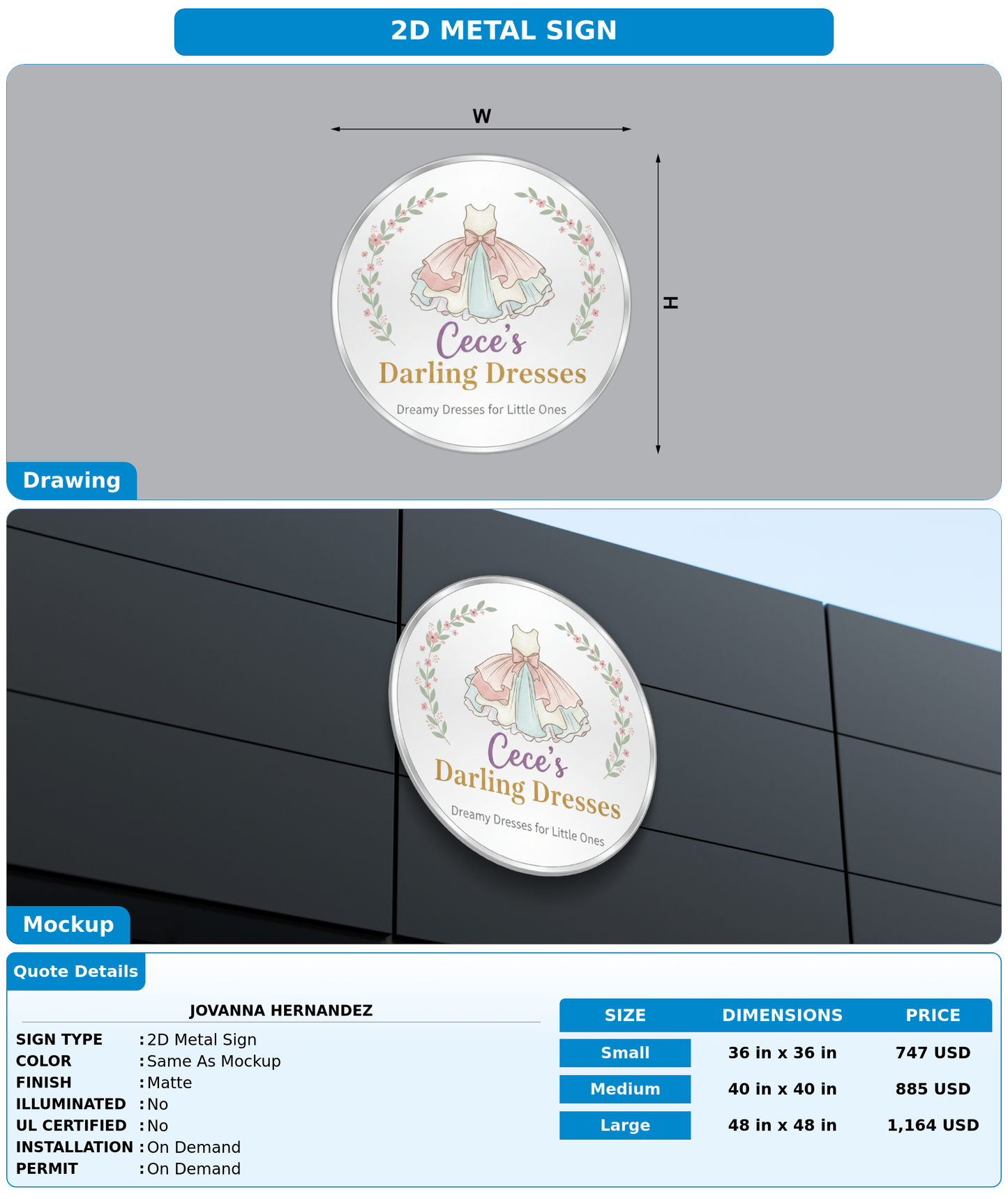 CUSTOM MOCKUP SIGN FOR Jovanna Hernandez
