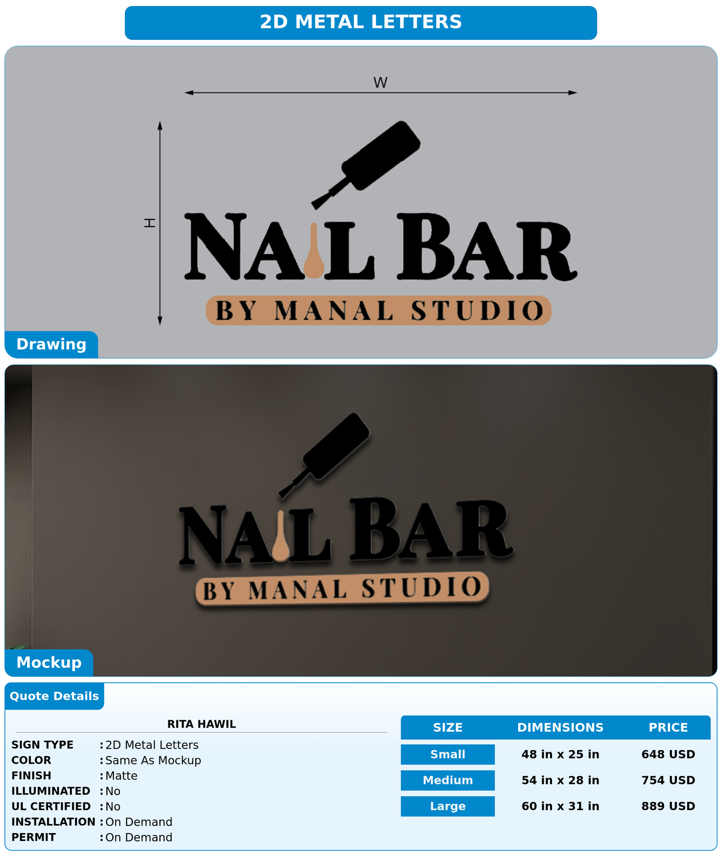 CUSTOM MOCKUP SIGN FOR rita hawil