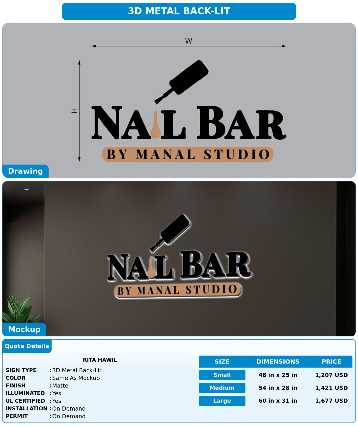 CUSTOM MOCKUP SIGN FOR rita hawil