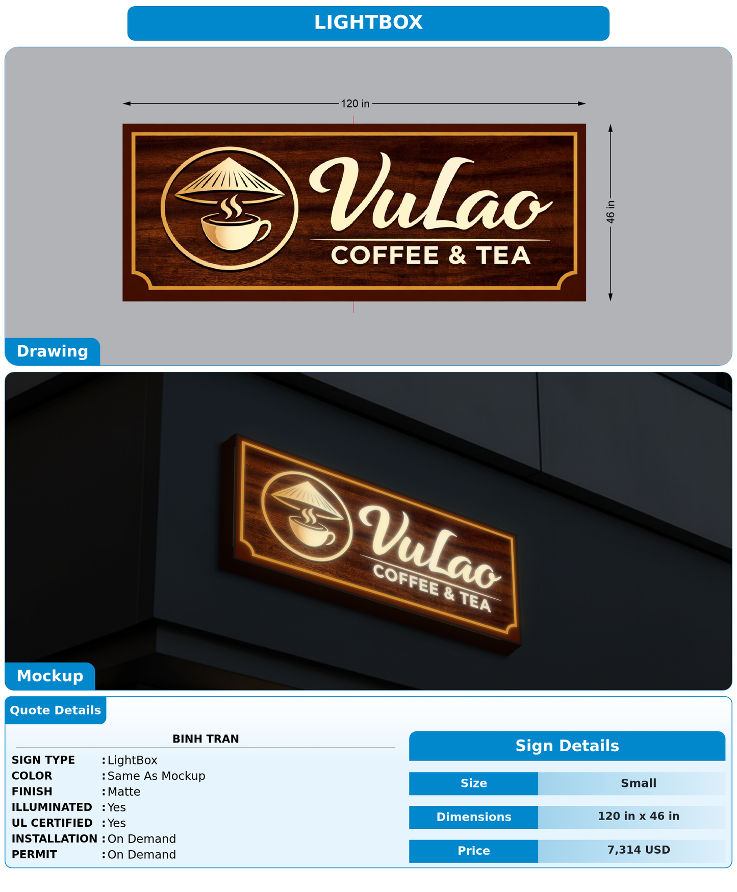 CUSTOM MOCKUP SIGN FOR Binh Tran