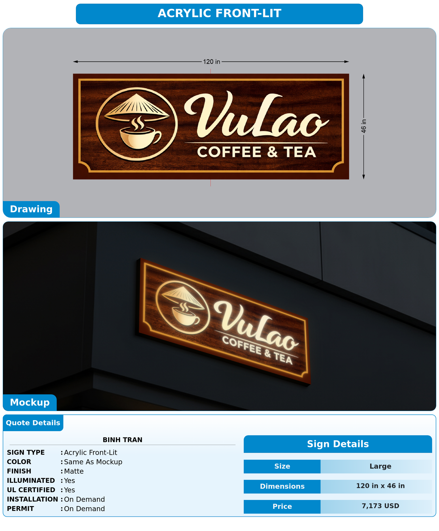 CUSTOM MOCKUP SIGN FOR Binh Tran