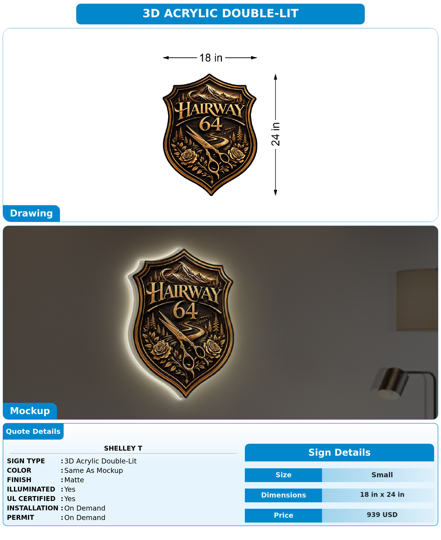CUSTOM MOCKUP SIGN FOR Shelley t