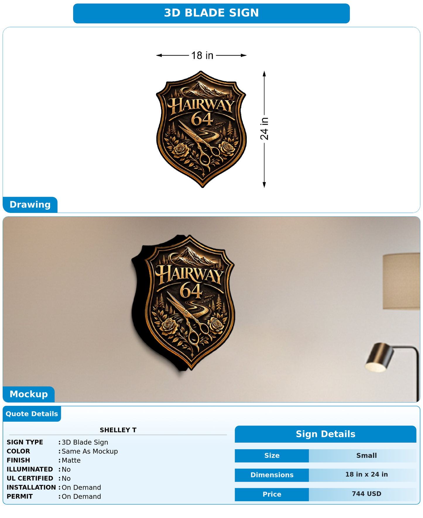 CUSTOM MOCKUP SIGN FOR Shelley t