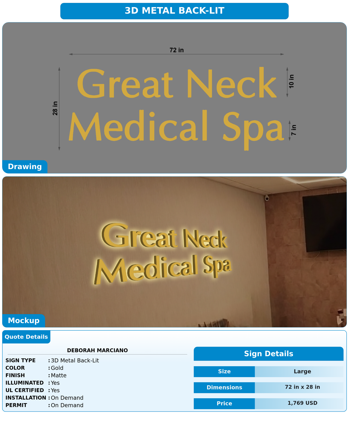 CUSTOM MOCKUP SIGN FOR Deborah Marciano