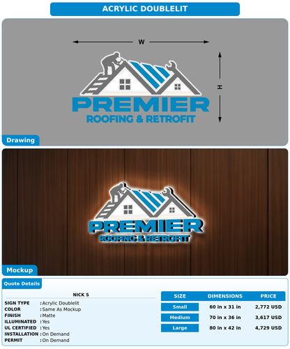 CUSTOM MOCKUP SIGN FOR Nick s