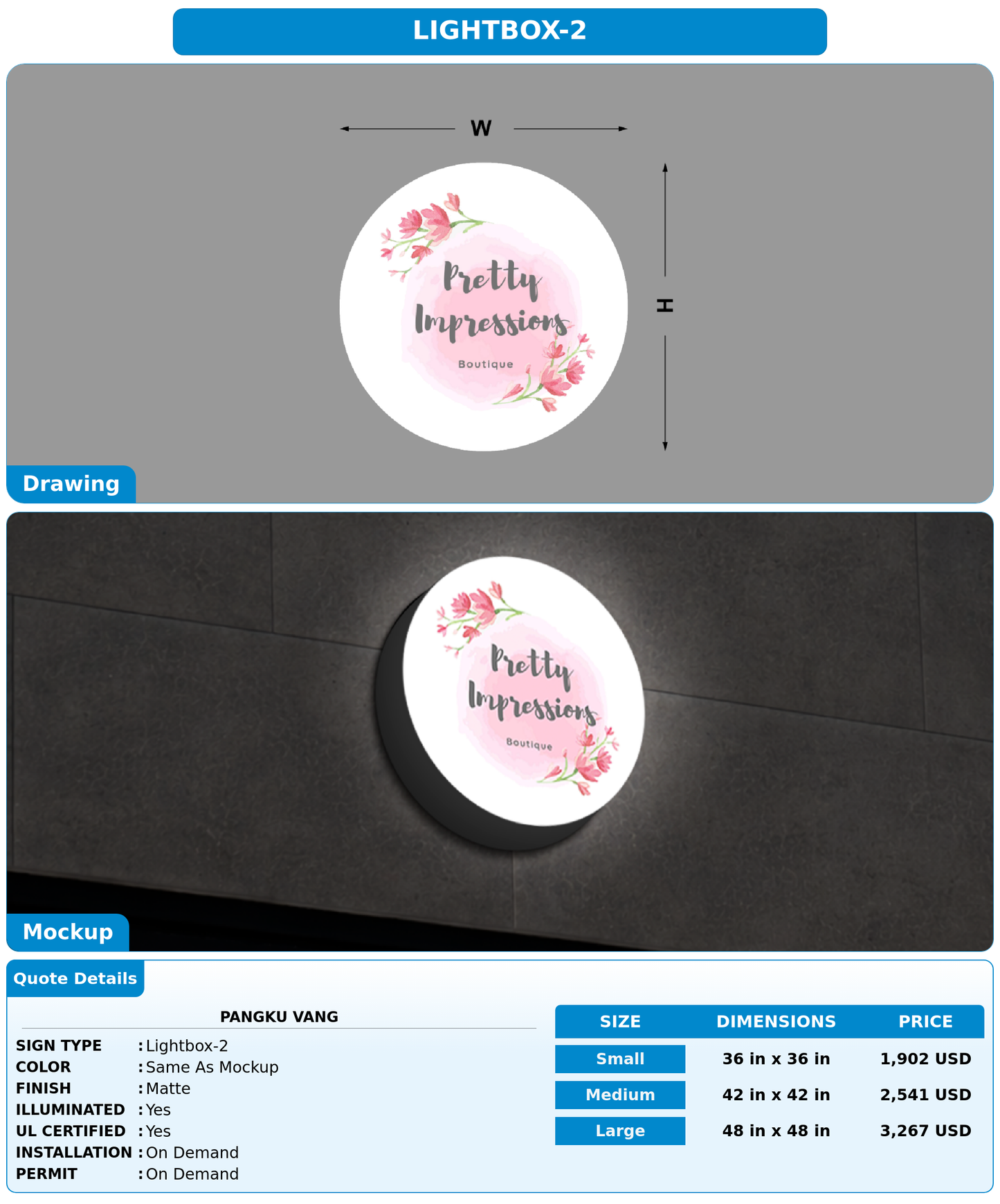 CUSTOM MOCKUP SIGN FOR Pangku Vang
